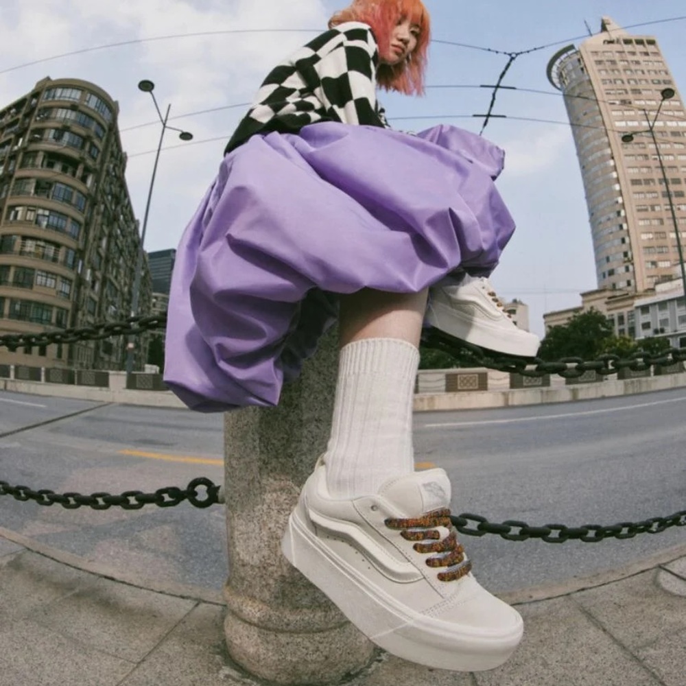 Vans Knu Stack 'White' Old School Platform Shoes - image 3